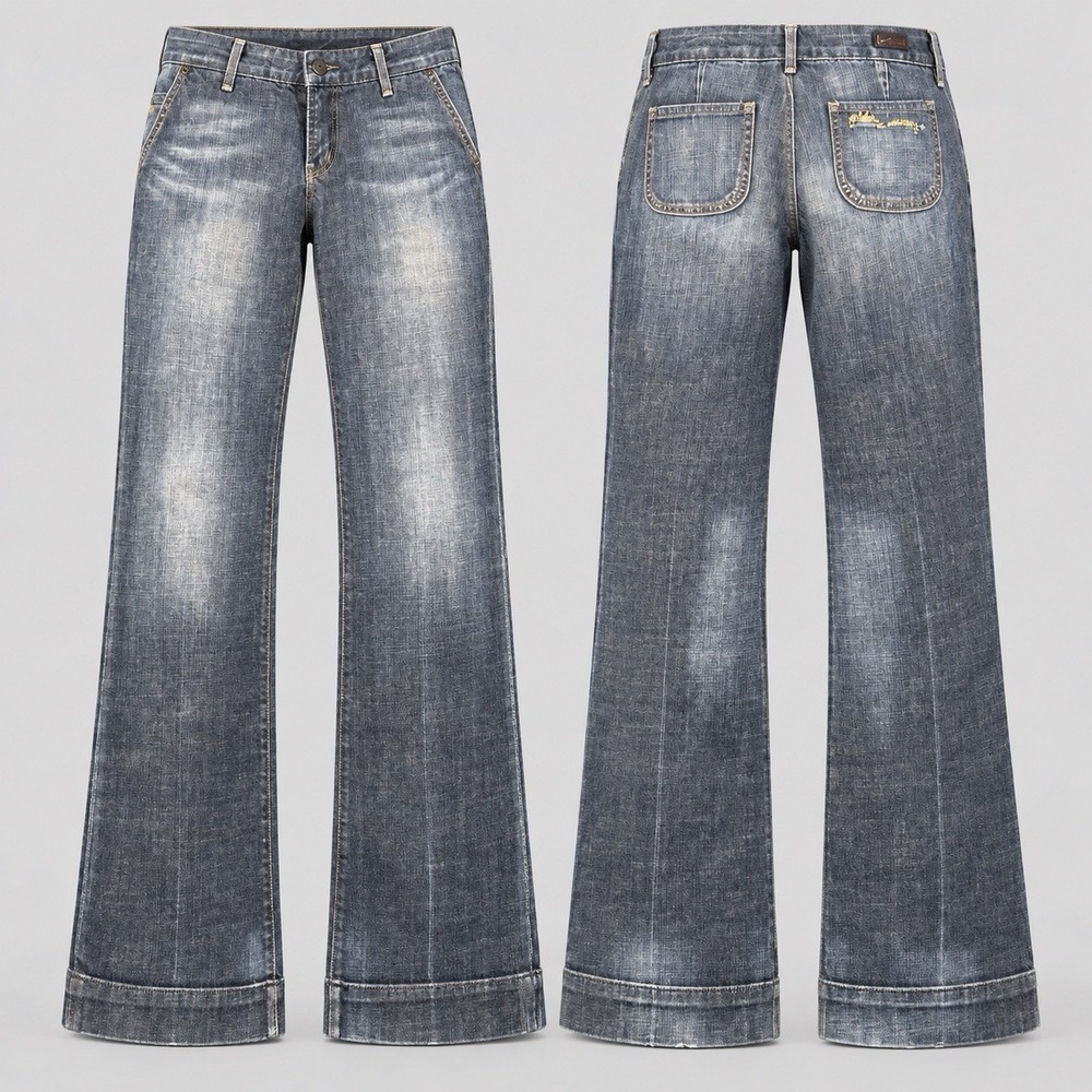Vtg Y2K Citizens Of Humanity jeans womens 28 L/34 Low Rise Wide Leg Cadet USA